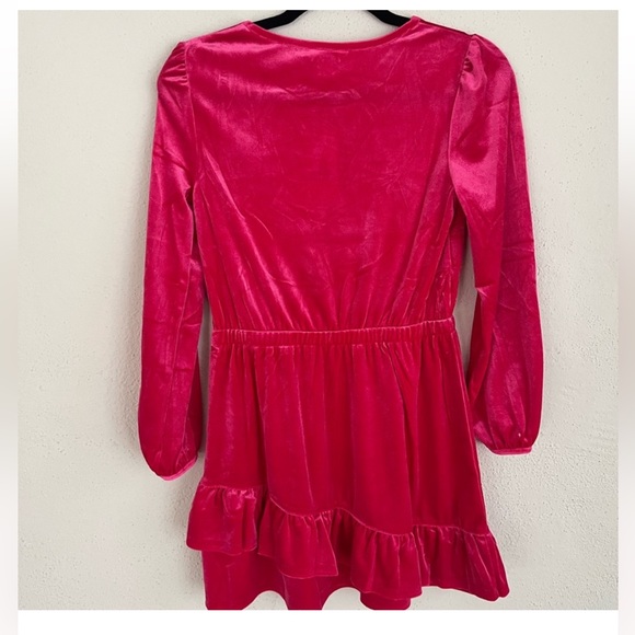 NWT‼️ Juicy Couture Bright Rose Velour Ruffle Hem Dress - Picture 5 of 6